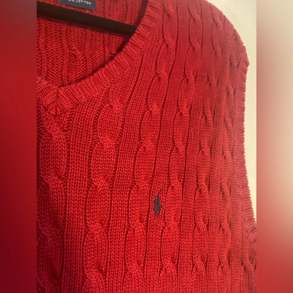 Polo Ralph Lauren‎ Burgundy 100% Cotton Men’s Sweater Vest Size X-Large